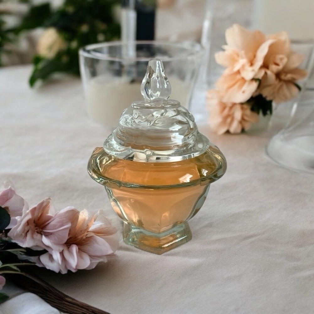 Rare Vintage AVON Roses Roses Cologne Gelée 4oz Jar Clear Glass Decanter New